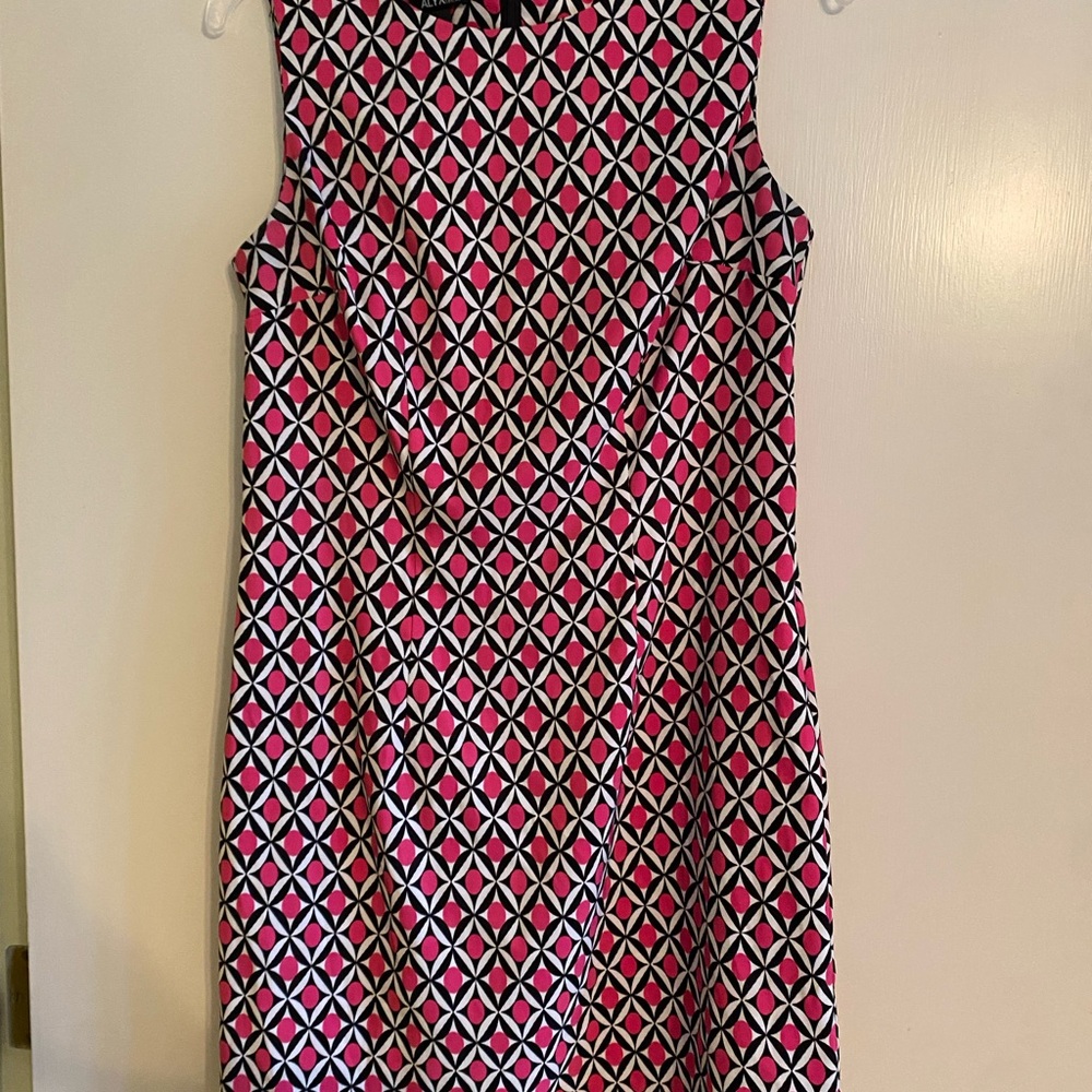 Alyx Pink and Black Geometric Midi Dress